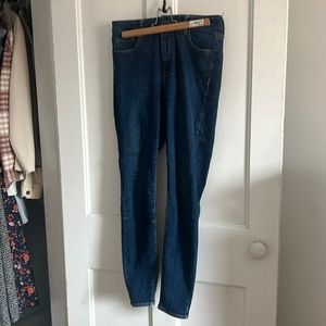 Blue skinny jeans high waisted, stretch